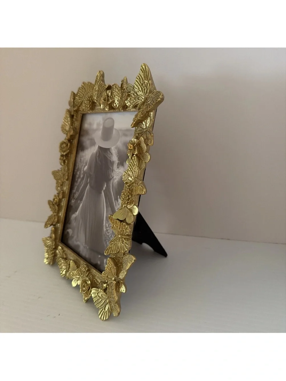 Bloom Gold Metallic Photo Frame Butterflies 5X7 Vertical Tabletop New